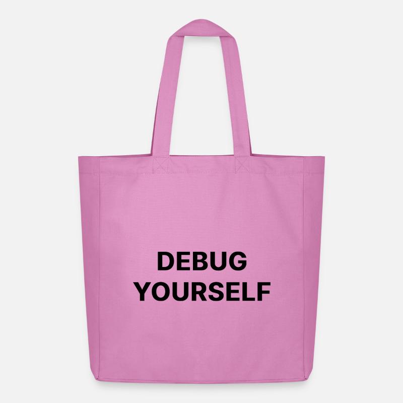 DEBUG YOURSELF - Midweight Recycled Tote Bag by Stanley/Stella - pink