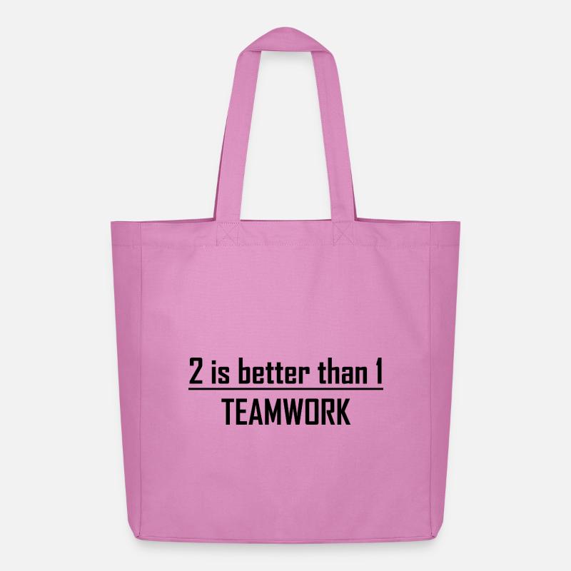 2 is better than 1 -Teamwork - Midweight Recycled Tote Bag by Stanley/Stella - pink