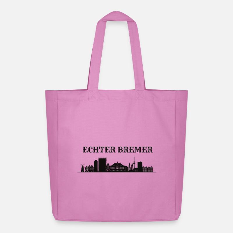 Echter Bremer Skyline Silhouette - Midweight recycelter Stoffbeutel von Stanley/Stella - Pink