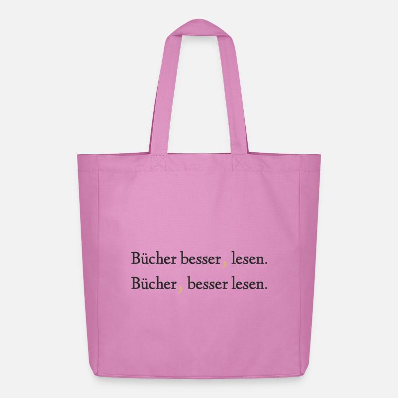 Bücher besser lesen - Ein Statement - Midweight recycelter Stoffbeutel von Stanley/Stella - Pink