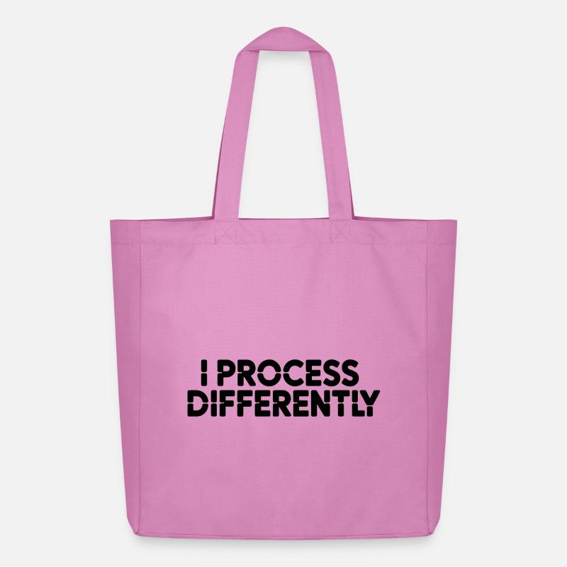 I process differently - Midweight Recycled Tote Bag by Stanley/Stella - pink