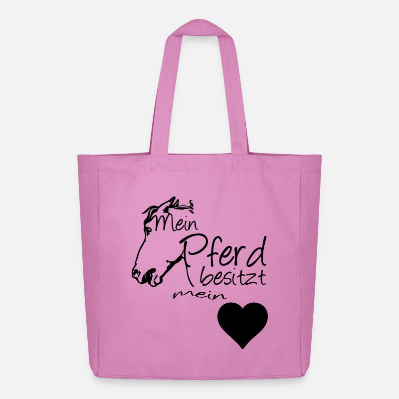 Mein Pferd - Mein Herz Geschenk - Midweight recycelter Stoffbeutel von Stanley/Stella - Pink