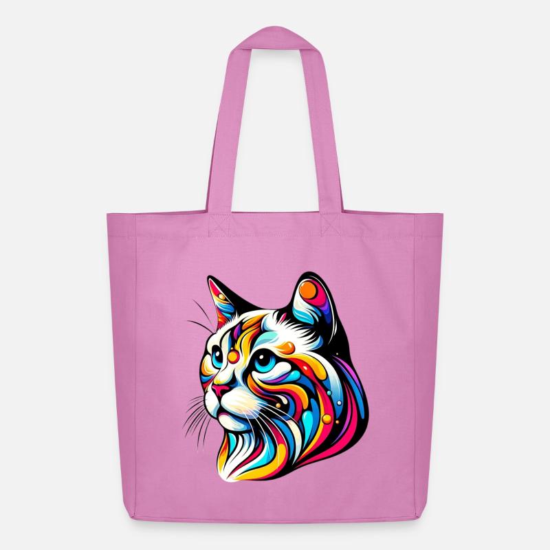 Katze - Midweight recycelter Stoffbeutel von Stanley/Stella - Pink