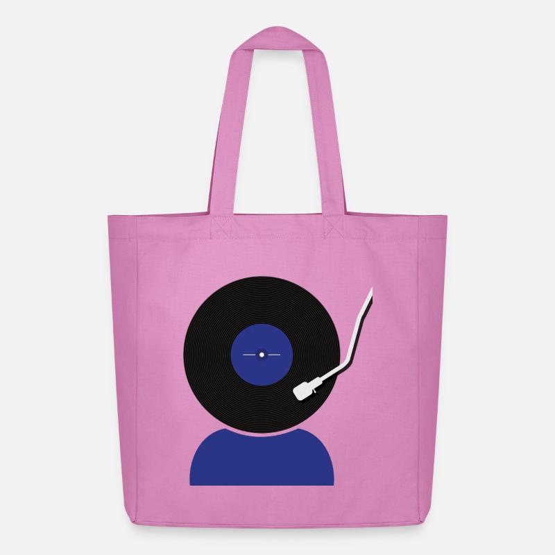 Schallplatten Kopf - Midweight recycelter Stoffbeutel von Stanley/Stella - Pink