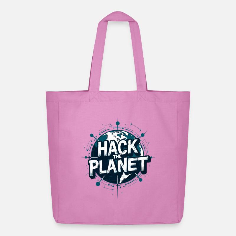 Globus Hack Motiv – Planetärer Techstil - Midweight recycelter Stoffbeutel von Stanley/Stella - Pink