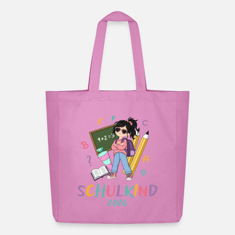 Schulkind 2026: Bunte Lernabenteuer - Midweight recycelter Stoffbeutel von Stanley/Stella - Pink