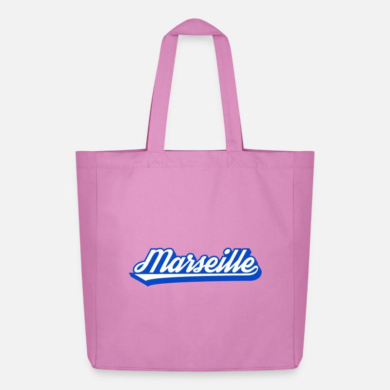 Marseille Rétro Blue Script - Tote bag Stanley/Stella Midweight recyclé - rose