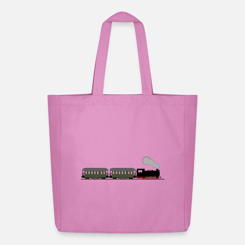 Zug Eisenbahn Dampflok Schmalspurbahn Nostalgie - Midweight recycelter Stoffbeutel von Stanley/Stella - Pink