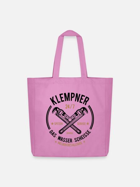 Klempner - Gas, Wasser, Scheiße - Midweight recycelter Stoffbeutel von Stanley/Stella - Pink