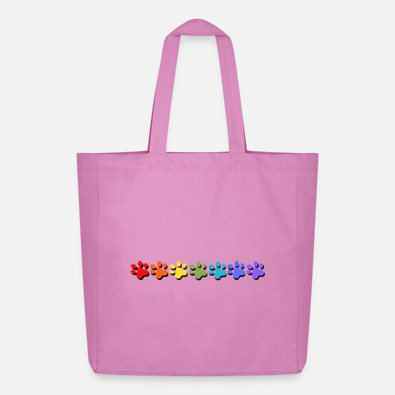 Pfoten Farbexplosion in Regenbogen Stile - Midweight recycelter Stoffbeutel von Stanley/Stella - Pink