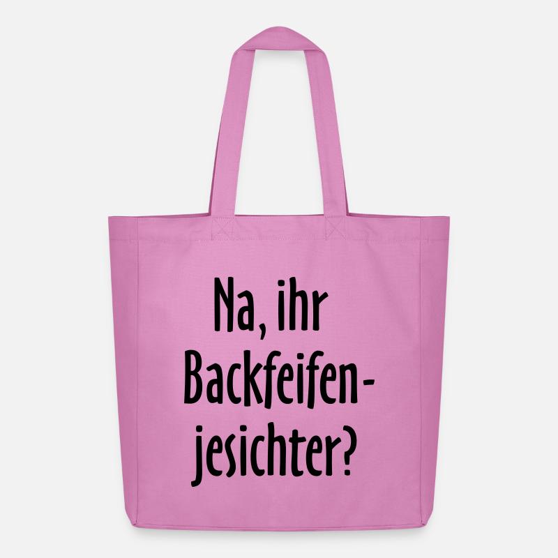 Berlin Spruch: Na, ihr Backfeifenjesichter? - Midweight recycelter Stoffbeutel von Stanley/Stella - Pink