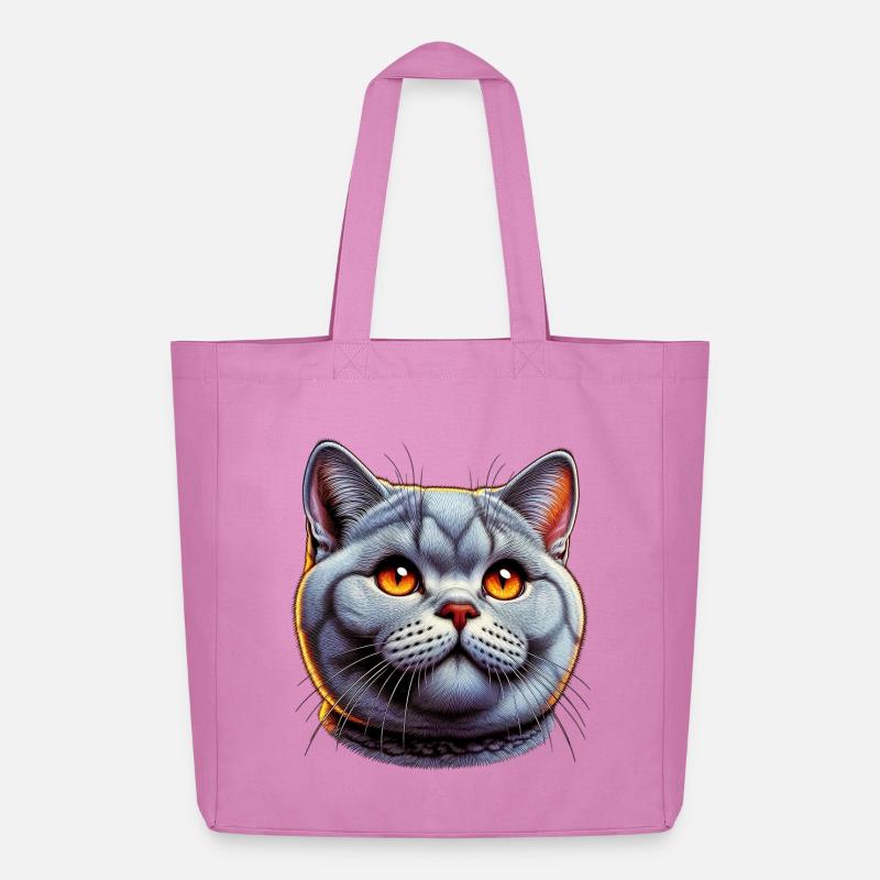 Britisch Kurzhaar Katze - Midweight recycelter Stoffbeutel von Stanley/Stella - Pink