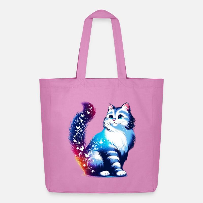 Katze - Midweight recycelter Stoffbeutel von Stanley/Stella - Pink