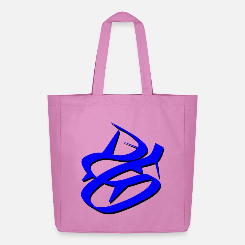 Dynamic Blue Graffiti Design - Midweight Recycled Tote Bag by Stanley/Stella - pink
