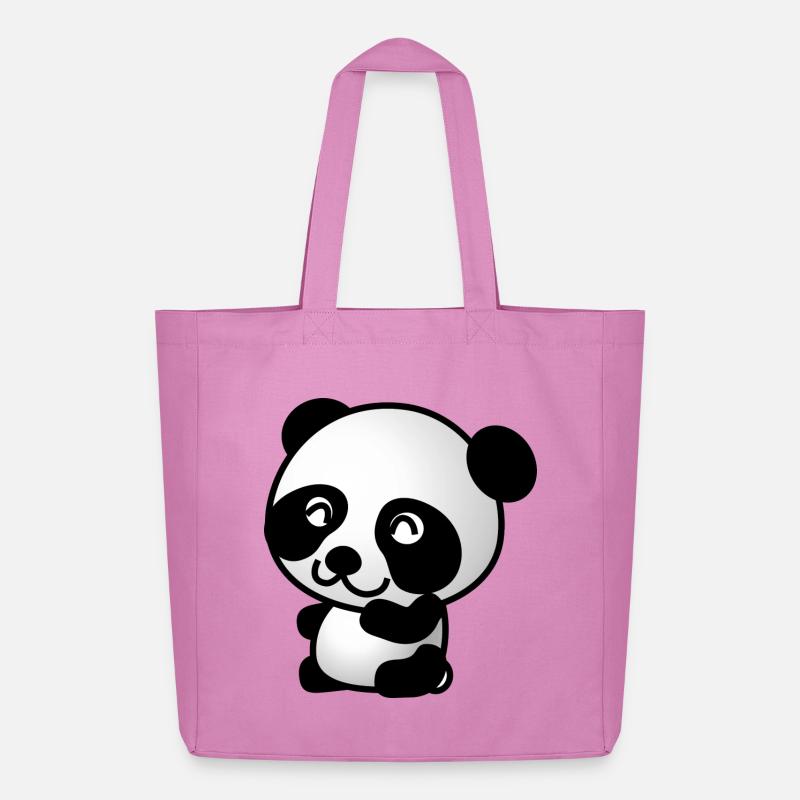 Netter Panda - Midweight recycelter Stoffbeutel von Stanley/Stella - Pink
