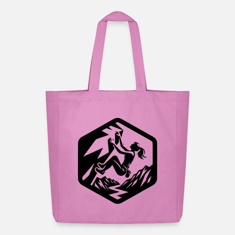 Mädchen klettern bouldern Logo Emblem Alpen - Midweight recycelter Stoffbeutel von Stanley/Stella - Pink