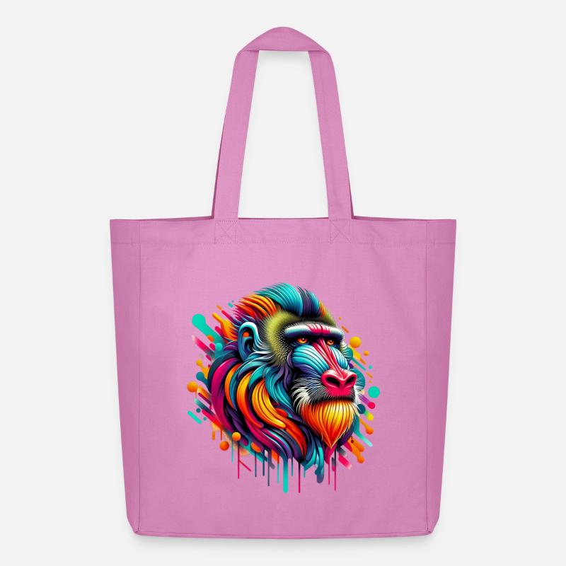 Mandrill Monkey - Midweight Recycled Tote Bag by Stanley/Stella - pink