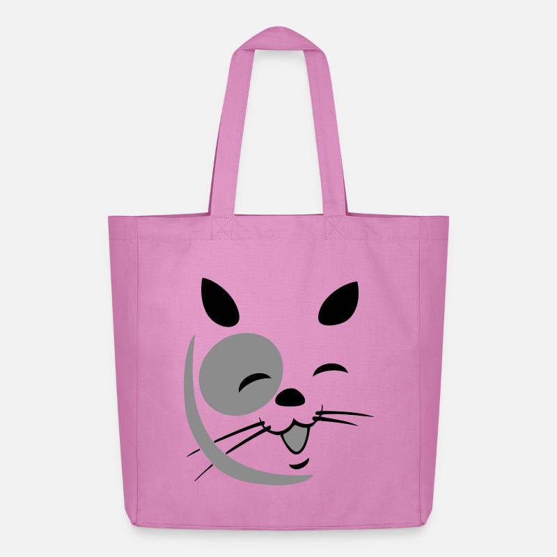 Katzengesicht - Midweight recycelter Stoffbeutel von Stanley/Stella - Pink