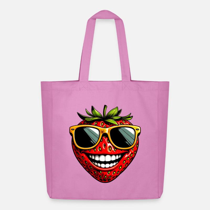 Erdbeeren Erdbeeren - Midweight recycelter Stoffbeutel von Stanley/Stella - Pink