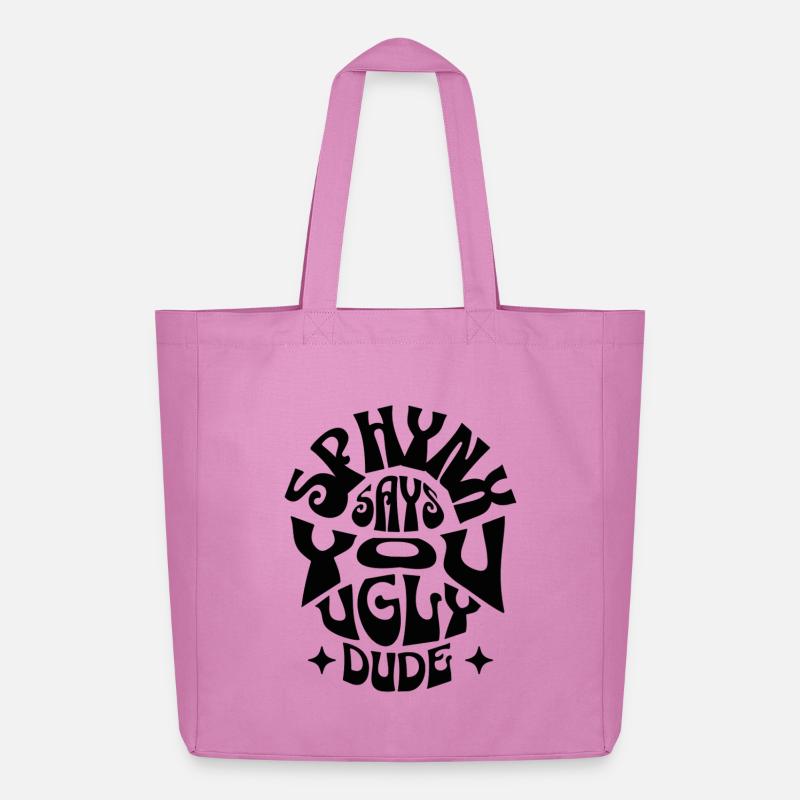 Black Sphynx Katze – lustiger Spruch - Midweight recycelter Stoffbeutel von Stanley/Stella - Pink