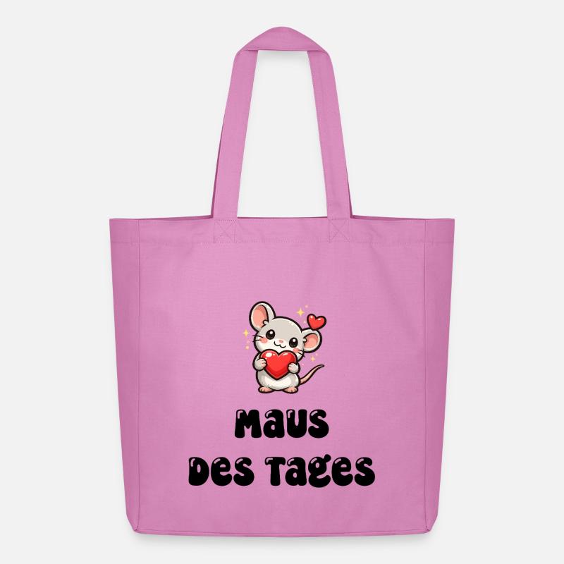 Maus mit Herz - Midweight recycelter Stoffbeutel von Stanley/Stella - Pink