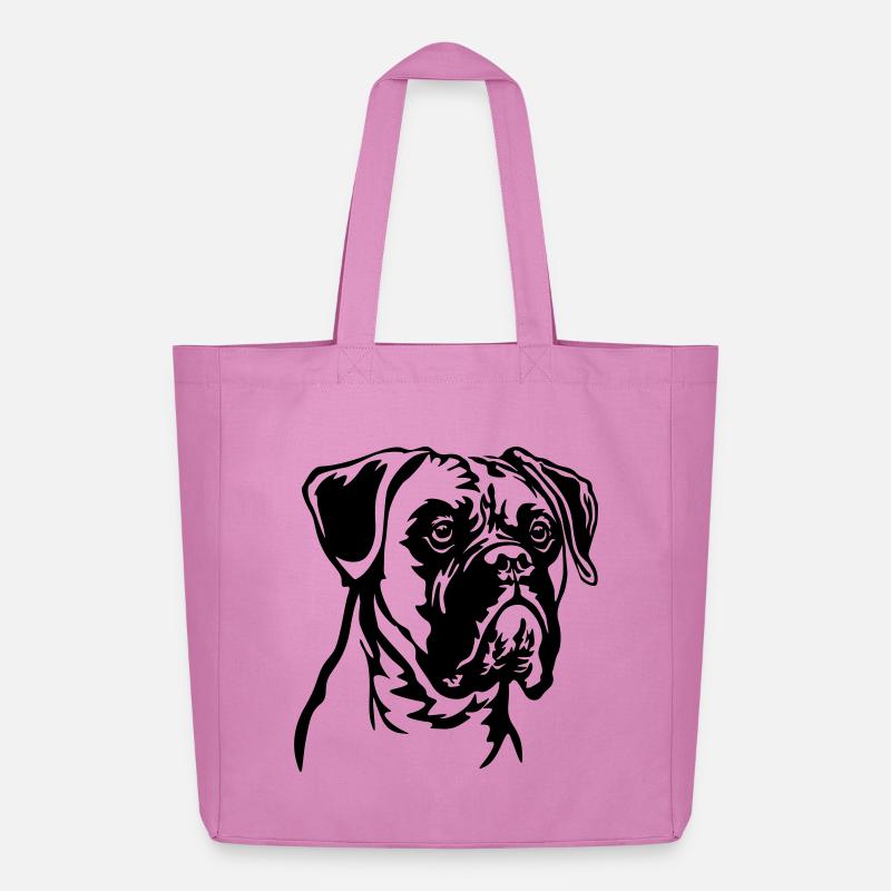 Boxer Kopf - Midweight recycelter Stoffbeutel von Stanley/Stella - Pink