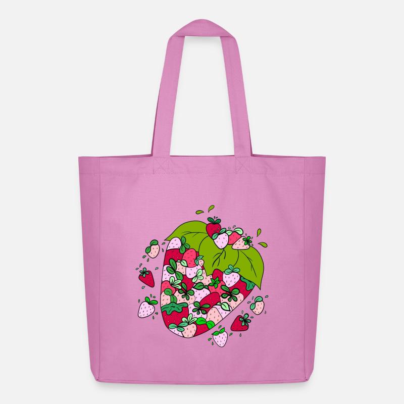 Fruchtige Erdbeeren - Midweight recycelter Stoffbeutel von Stanley/Stella - Pink