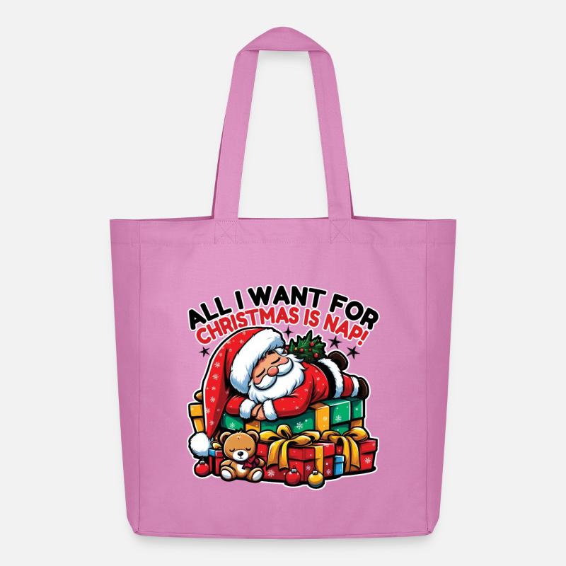 Santa Nickerchen – Traumhafte Weihnachtsruhe - Midweight recycelter Stoffbeutel von Stanley/Stella - Pink