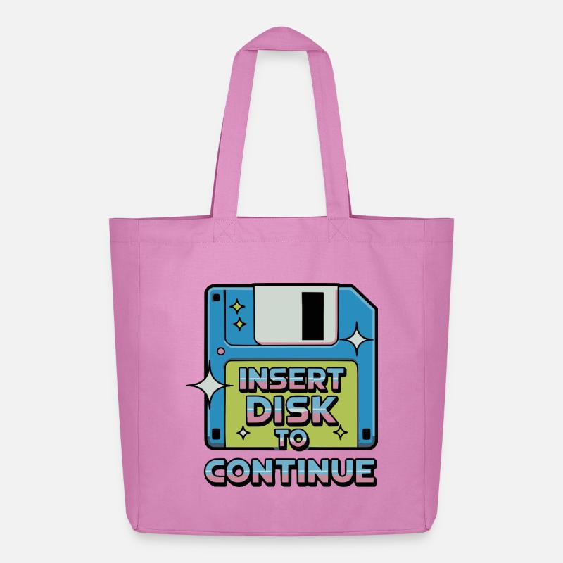 Y2K Retro – Insert Disk to Continue - Midweight recycelter Stoffbeutel von Stanley/Stella - Pink