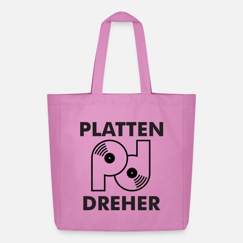 Plattendreher Logo mit Schriftzug - Midweight recycelter Stoffbeutel von Stanley/Stella - Pink