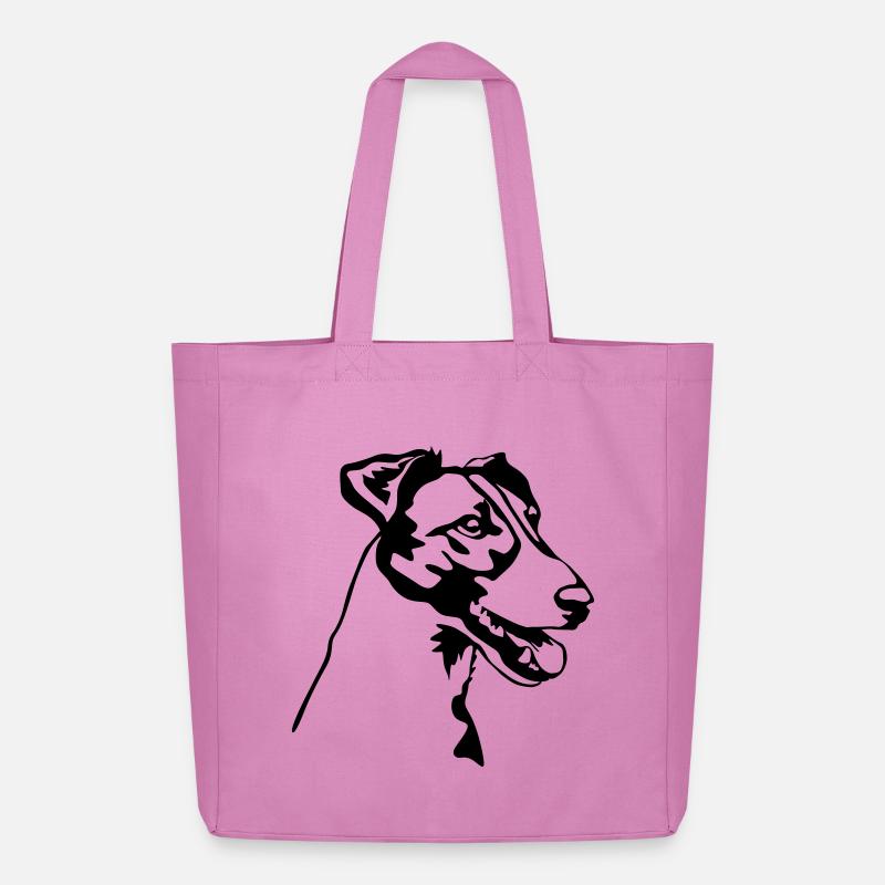 Foxterrier Kopf - Midweight recycelter Stoffbeutel von Stanley/Stella - Pink