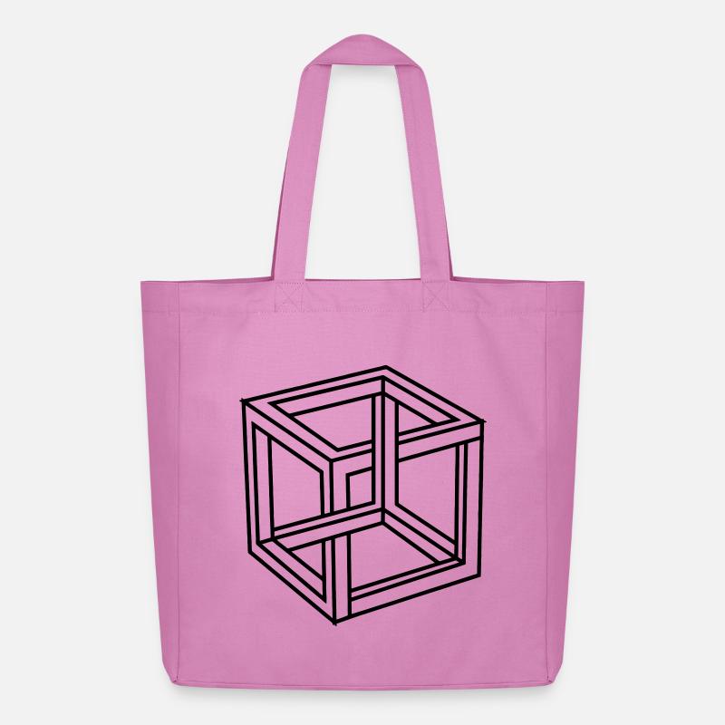 Esher unmöglicher Block oder Quadrat - Midweight recycelter Stoffbeutel von Stanley/Stella - Pink