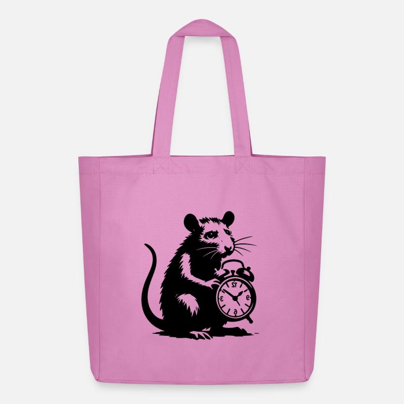 Gestresste Ratte und Wecker - Midweight recycelter Stoffbeutel von Stanley/Stella - Pink