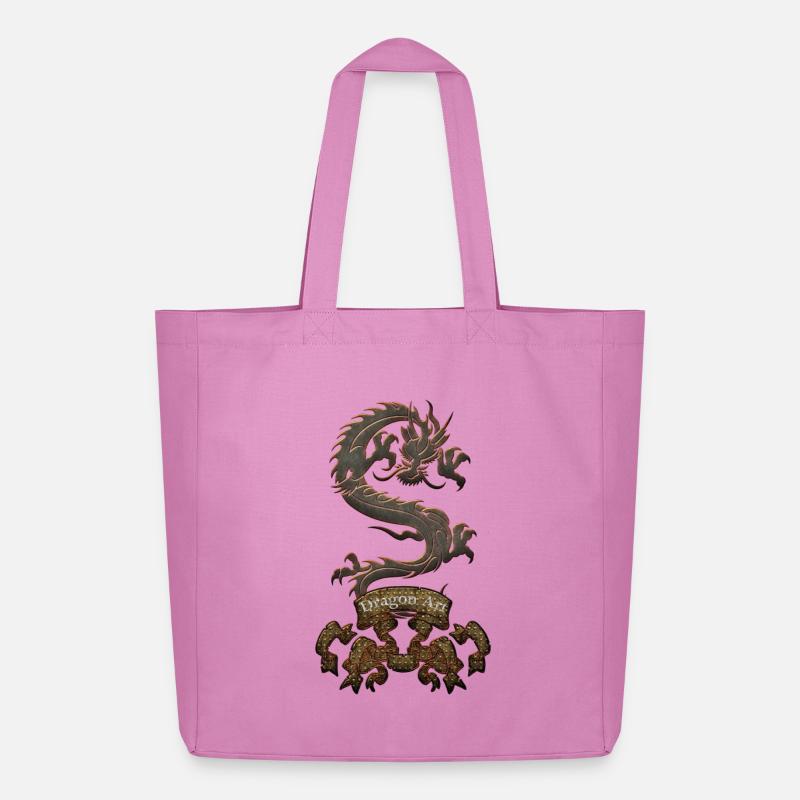 Ehrfürchtiger chinesischer Drache - Midweight recycelter Stoffbeutel von Stanley/Stella - Pink