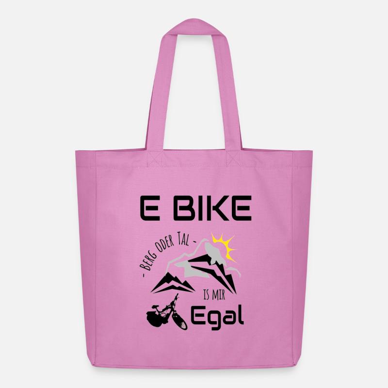 E Bike - Berg oder Tal, ist mir Egal - Midweight recycelter Stoffbeutel von Stanley/Stella - Pink