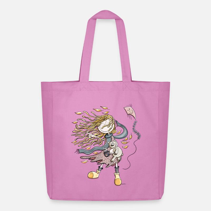 Glückliches Mädchen im Herbstwind I Herbst - Midweight recycelter Stoffbeutel von Stanley/Stella - Pink