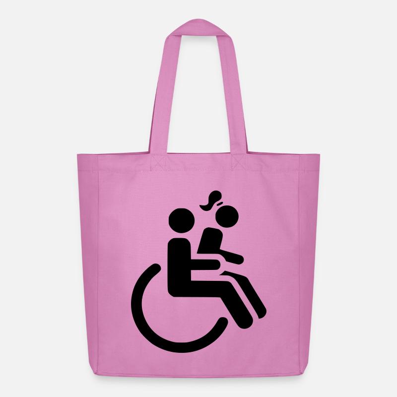 Rollstuhlfahrer mit Dame auf dem Schoß # - Midweight recycelter Stoffbeutel von Stanley/Stella - Pink