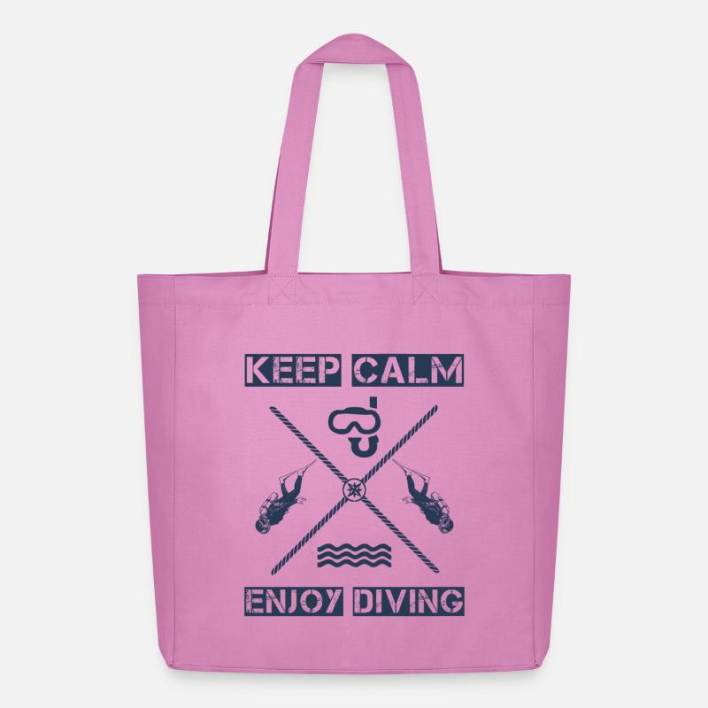Keep Calm - Enjoy Diving - Midweight recycelter Stoffbeutel von Stanley/Stella - Pink