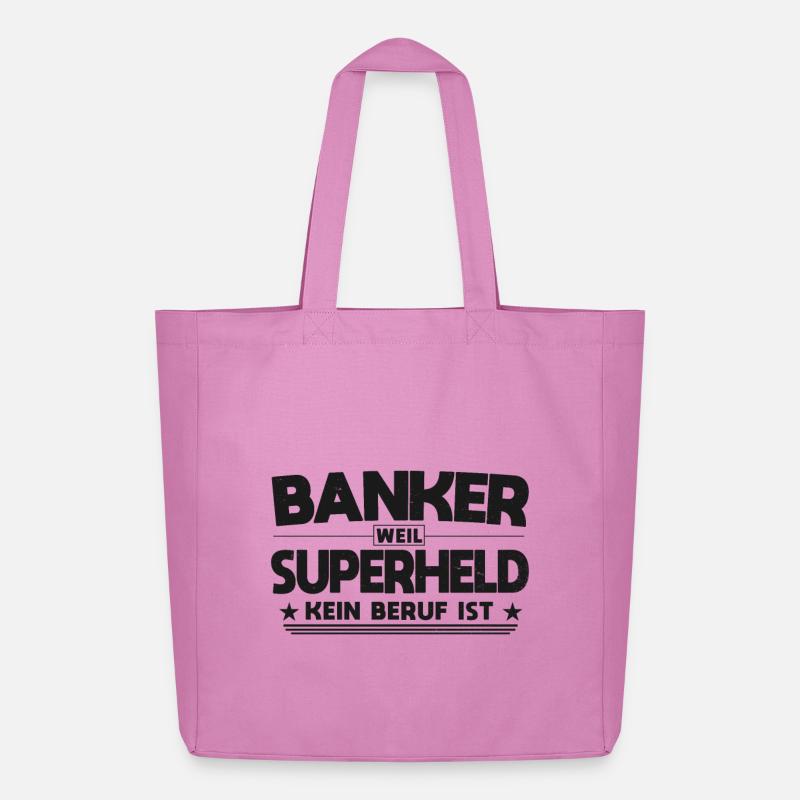 Banker Superheld Spruch - Midweight recycelter Stoffbeutel von Stanley/Stella - Pink