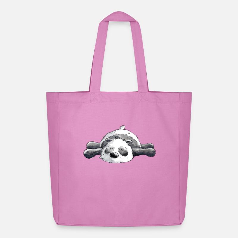 Träumender Panda Bär - Midweight recycelter Stoffbeutel von Stanley/Stella - Pink