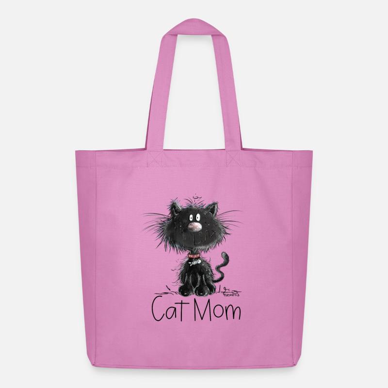 Drollige Schwarze Katze Mit Katzen Mamam Spruch - Midweight recycelter Stoffbeutel von Stanley/Stella - Pink