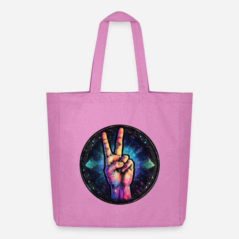 Kosmische Friedensgeste - Midweight recycelter Stoffbeutel von Stanley/Stella - Pink