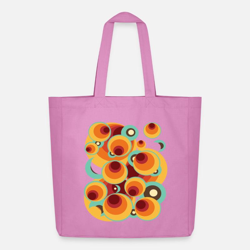 Abstraktes Polka Dot Kugel Kreismuster - Midweight recycelter Stoffbeutel von Stanley/Stella - Pink
