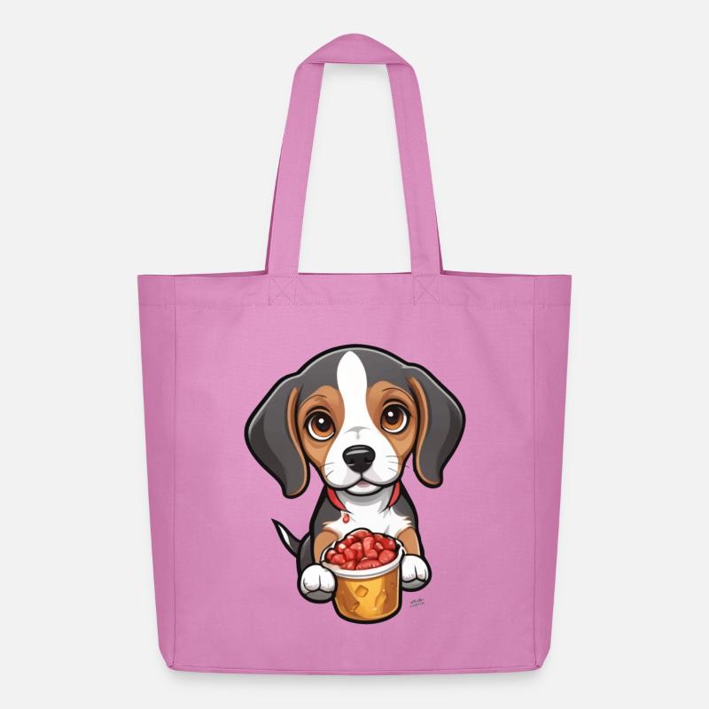 Tiny Beagle Pup - Midweight recycelter Stoffbeutel von Stanley/Stella - Pink