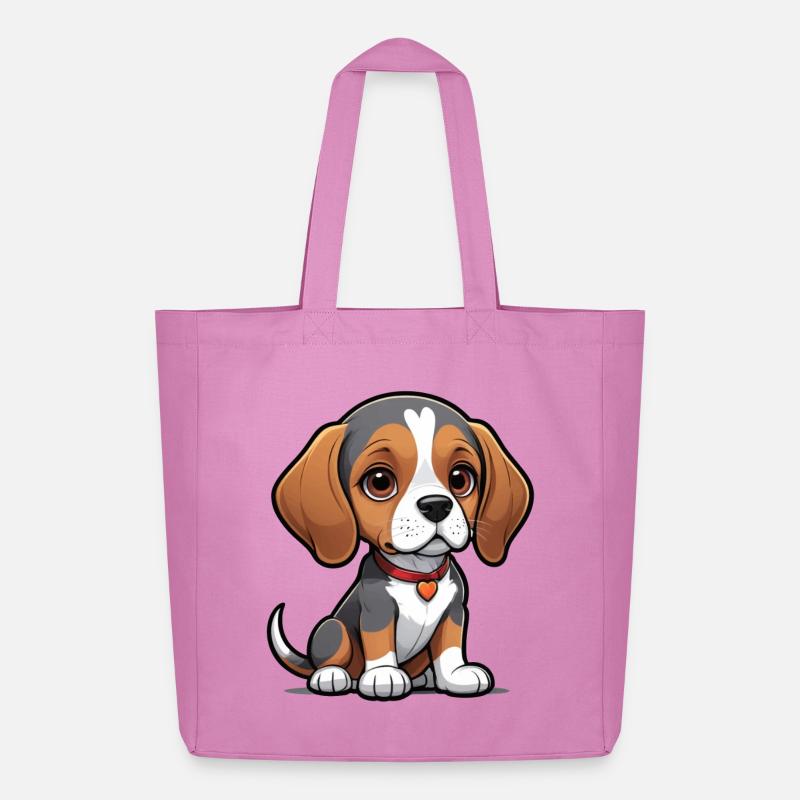 Beagle Love Pup - Midweight recycelter Stoffbeutel von Stanley/Stella - Pink