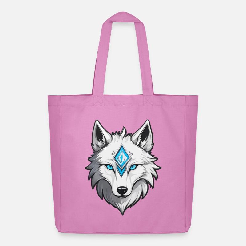 Weißer Wolf - Midweight recycelter Stoffbeutel von Stanley/Stella - Pink