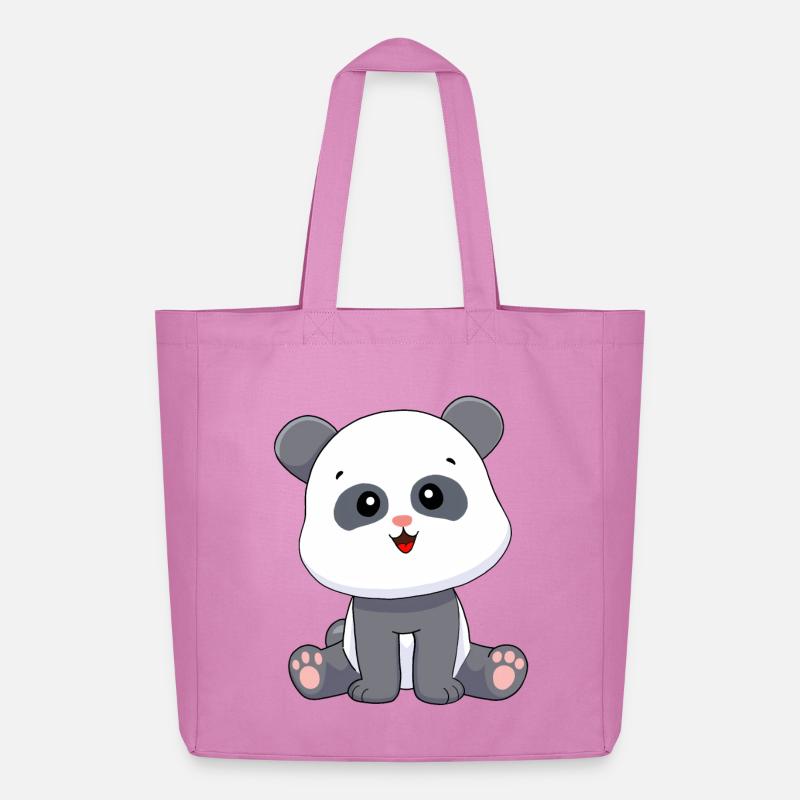 Panda Pandabär - Midweight recycelter Stoffbeutel von Stanley/Stella - Pink