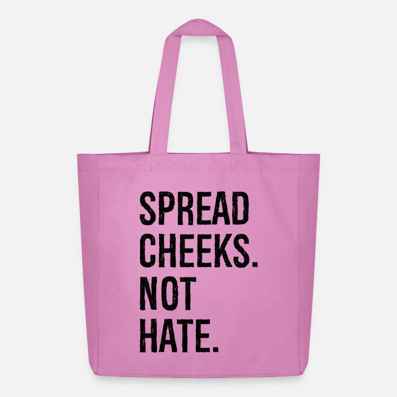 spread cheeks not hate - Midweight Recycled Tote Bag by Stanley/Stella - pink