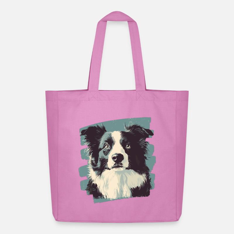 Border Collie - Midweight recycelter Stoffbeutel von Stanley/Stella - Pink