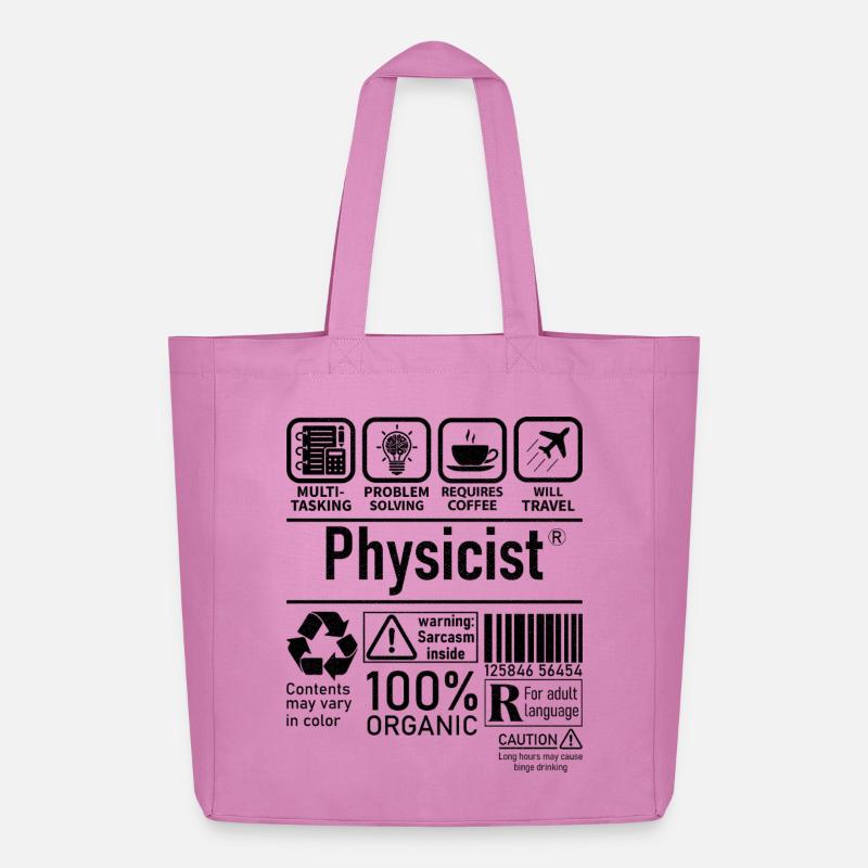 Physicist Specialist multi tasking problem solving - Midweight Recycled Tote Bag by Stanley/Stella - pink